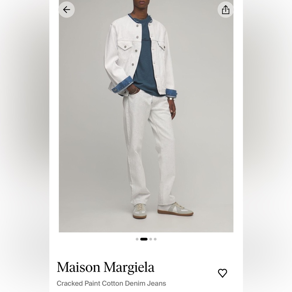 Margiela Denim Pants 5 Pockets White Crak